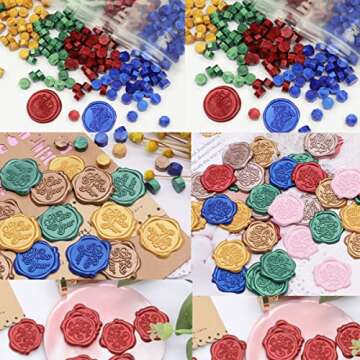 400 Pcs Pearl White Octagon Wax Seal Beads for Events