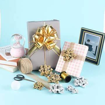 2 Rolls 2Inch and 1.2Inch Natural Burlap Fabric Ribbon Roll（11 Yards Each Roll） for Wedding Events Party and Home Decor,for Wedding Christmas Gifts DIY Decoration.