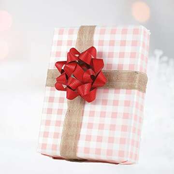 2 Rolls 2Inch and 1.2Inch Natural Burlap Fabric Ribbon Roll（11 Yards Each Roll） for Wedding Events Party and Home Decor,for Wedding Christmas Gifts DIY Decoration.