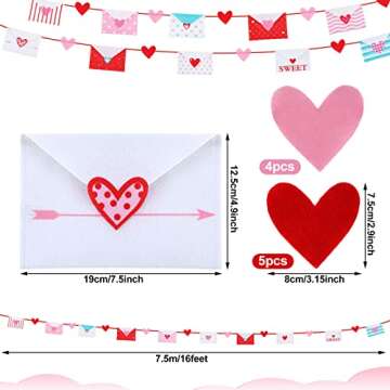 32 Feet Valentine's Day Decor Love Letter Garland Valentine's Banner Classroom Decor for Mantel Roma...