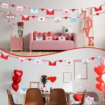 32 Feet Valentine's Day Decor Love Letter Garland Valentine's Banner Classroom Decor for Mantel Romantic Wedding Garland Anniversary Party Supplies