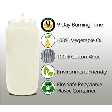 9 Day White Prayer Candles - 10 Pack of 7" Pillar Candles