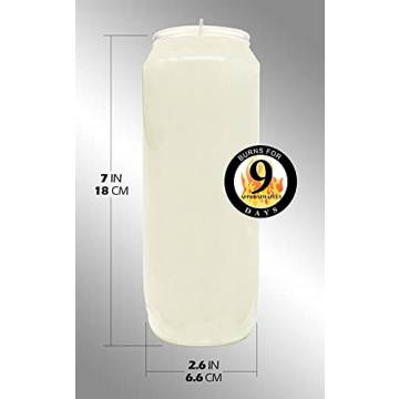 9 Day White Prayer Candles - 10 Pack of 7" Pillar Candles