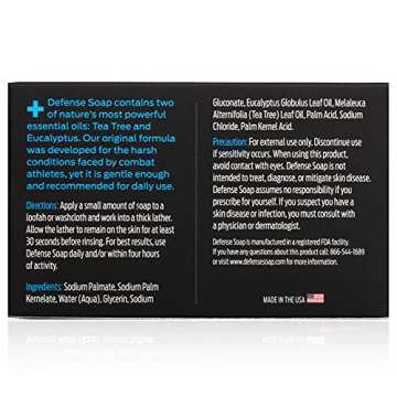 Defense Soap 5pk All Natural Tea Tree Bar Soap for Men | Made by Wrestlers with Tea Tree Oil & Eucal...