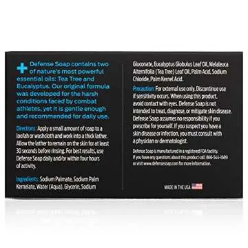Defense Soap 5pk All Natural Tea Tree Bar Soap for Men | Made by Wrestlers with Tea Tree Oil & Eucal...