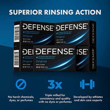 Defense Soap for Men - Natural Tea Tree Bar 5pk