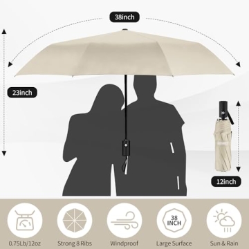 Seniny Windproof Travel Umbrella - Automatic, Compact, & UV Protection