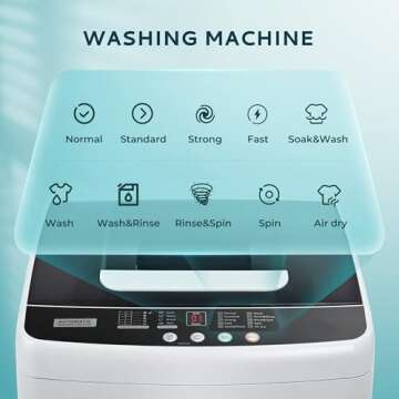 Euhomy Home Washer, Small Portable Washer 0.9 Cubic Feet with 10 Programs 5 Water Levels, Drain Pump...