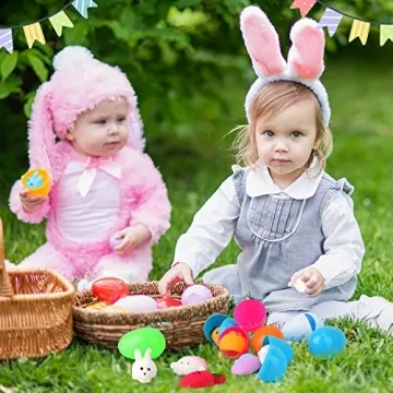 Opawel 18 Pcs Easter Egg Stuffers with Squishy Toys