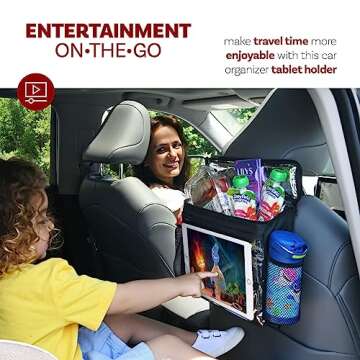 lebogner Insulated Car Seat Back Organizer + iPad And Tablet Holder, Auto Driver Or Passenger Access...