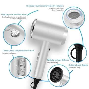 POWERFUL Ionic Hair Dryer for Fast Drying and Shine