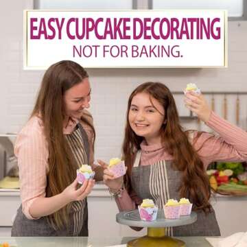 Cupcake Wrappers - Blush Pink & Gold Floral Wedding, Vintage Rose Bridal & Baby Shower Decorations, Fairytale Princess Birthday Party, Girl Gender Reveal, Reversible Dessert Wrap, Romantic (24 Count)