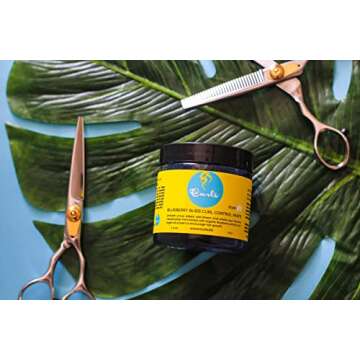 Curls Blueberry Bliss Control Paste - 4 fl oz, For Wavy, Curly, and Coily Hair Types, Smoothes Out and Slicks Down Edges, Tames Frizz & Adds Sheen