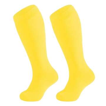 UTTPLL Kids Knee High Yellow Sports Socks for Ages 0-9
