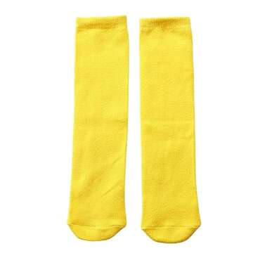 UTTPLL Kids Knee High Yellow Sports Socks for Ages 0-9