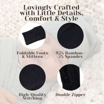 Nesting Club Ribbed Bamboo Baby Romper, Ribbed Bamboo Baby Pajamas and Lounge Wear–Gender Neutral ...