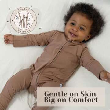 Nesting Club Ribbed Bamboo Baby Romper for 6-12 Months