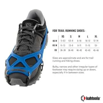 Kahtoola EXOspikes Footwear Traction for Winter Hiking & Running in Snow, Ice & Rocky Terrain - Blue - Small