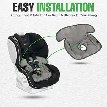 lebogner Child Car Seat Saver Waterproof Liner 100% Leak Free Pad for Baby Stroller, Piddle Pad for Potty Training Toddlers, Car Seat Liner with Anti Slip Vinyl Backing