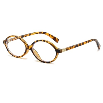 JOVAKIT Retro Oval Blue Light Blocking Glasses for Women - Vintage Fashion 90s Style