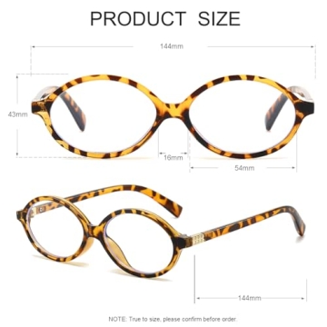 JOVAKIT Retro Oval Blue Light Blocking Glasses for Women