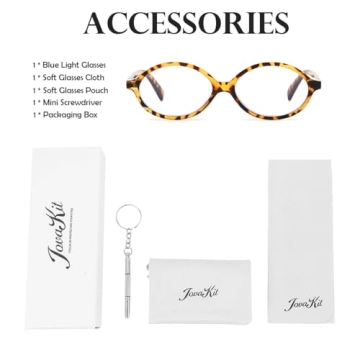 JOVAKIT Retro Oval Blue Light Blocking Glasses for Women