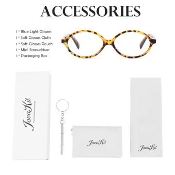 JOVAKIT Retro Oval Blue Light Blocking Glasses for Women