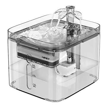 NPET Cat Water Fountain WF050TP 1.5L Automatic Pet Drinking Fountain with Replacement Faucet Kit