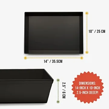 Chef Pomodoro Detroit Style Pizza Pan, 10 x 14 inch, Hard Anodized Rectangular Aluminum Deep Dish Pizza Pan, Pre-Seasoned Bakeware Kitchenware