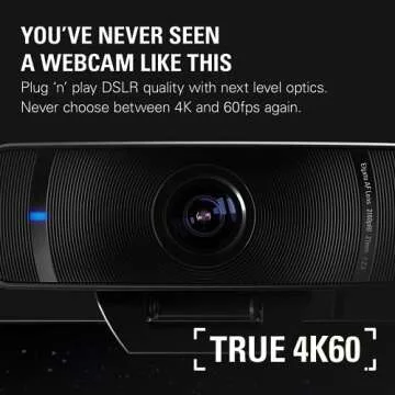 Elgato Facecam Pro, True 4K60 Ultra HD Webcam for Live Streaming, Gaming, Video Calls, Advanced Light Correction, DSLR Style Control, Wide Angle, Works with OBS, Teams,Zoom, PC/Mac, Black