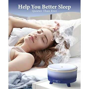 Diffusers for Essential Oils Large Room, 500ml Aromatherapy Diffuser Gradient - Dark Blue