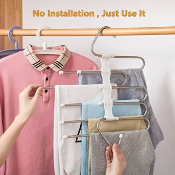 Kalimdor Space Saving Pants Hangers for Organized Closets
