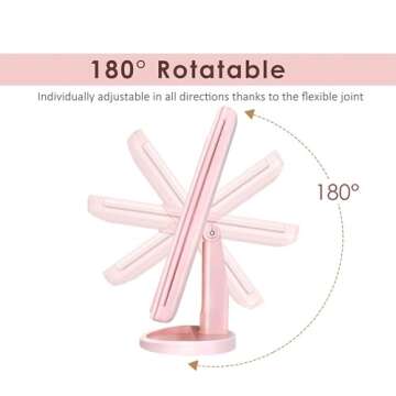 Flymiro TRI-fold Lighted Makeup Mirror with LEDs