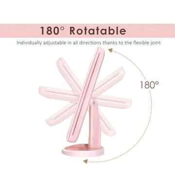 Flymiro TRI-fold Lighted Makeup Mirror with LEDs