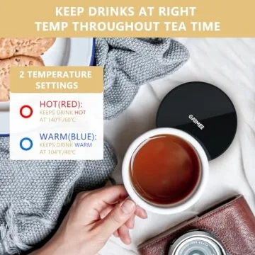 GARMEE Mug Warmer Coffee Warmer - Cup Warmer with 2 Temperature Settings Smart Tea Warmer Portable Beverage Warmer Drink Warmer for Office丨Desk丨Cocoa丨Coffee丨Tea丨Milk丨Hot Drinks