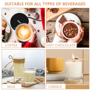 GARMEE Mug Warmer Coffee Warmer - Cup Warmer with 2 Temperature Settings Smart Tea Warmer Portable Beverage Warmer Drink Warmer for Office丨Desk丨Cocoa丨Coffee丨Tea丨Milk丨Hot Drinks