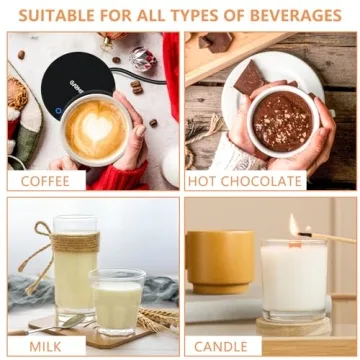 GARMEE Mug Warmer Coffee Warmer - Cup Warmer with 2 Temperature Settings Smart Tea Warmer Portable Beverage Warmer Drink Warmer for Office丨Desk丨Cocoa丨Coffee丨Tea丨Milk丨Hot Drinks