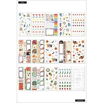 The Happy Planner Sticker Pack for Calendars, Journals and Projects –Multi-Color, Easy Peel – Scrapbook Accessories – Cheerful Seasons Theme – 30 Sheets, 608 Stickers Total