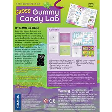 Gross Gummy Candy Lab - Worms & Spiders! Sweet Science STEM Experiment Kit, Make Your Own Plant-Base...