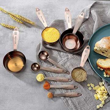 Elegant Copper Measuring Cups and Spoons Set for Every Kitchen