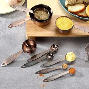 Elegant Copper Measuring Cups and Spoons Set for Every Kitchen