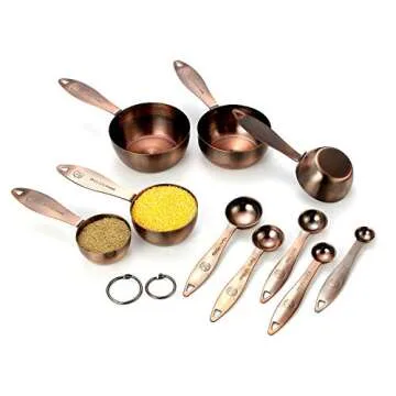 Elegant Copper Measuring Cups and Spoons Set for Every Kitchen