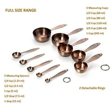 Elegant Copper Measuring Cups and Spoons Set for Every Kitchen