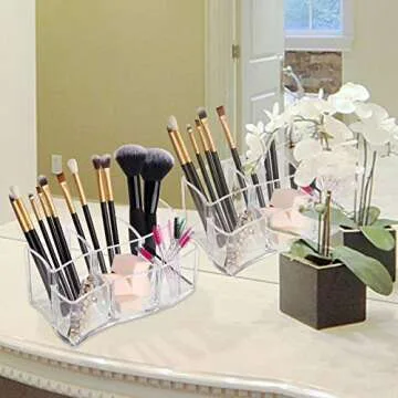Tbestmax 6 Slot Clear Acrylic Makeup Organizer