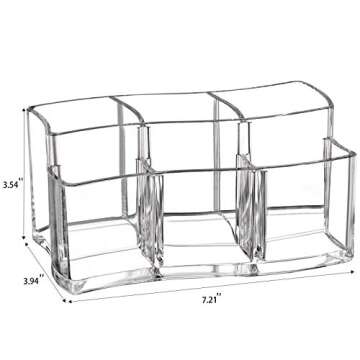 Tbestmax 6 Slot Acrylic Makeup Brushes Holder Organizer, Clear Eyebrow Pen Container Cosmetics Storage