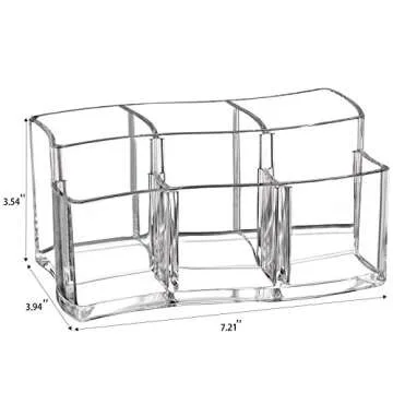 Tbestmax 6 Slot Clear Acrylic Makeup Organizer