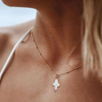Unique Pearl Cross Necklace for Women - Baroque Style