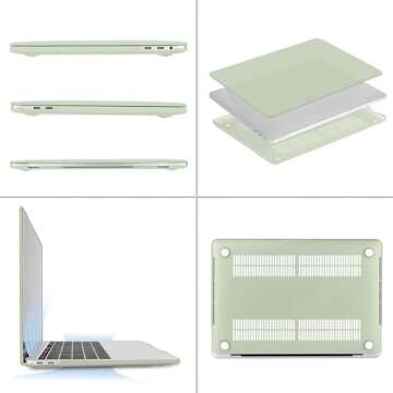 MOSISO Compatible with MacBook Pro 13 inch Case M2 2025, 2024, 2023, 2022-2016 A2338 M1 A2251 A2289 A2159 A1989 A1708 A1706, Plastic Hard Shell&Keyboard Cover&Screen Film&Storage Bag, Sage Green