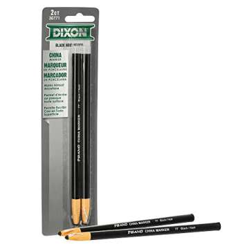 DIXON Industrial Phano Peel-Off China Markers Pencils, Black, 2-Pack for Versatile Marking Solutions