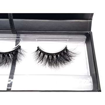 MISSLADY 12-Magnet Real Mink Magnetic Eyelashes Mink 18mm Long Wispy Fluffy Magnetic Lashes Mink (M3D-510, 18mm, 1 Pair without Eyeliner, Gift Box)